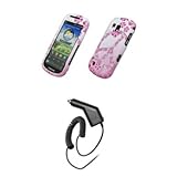 White and Pink Peace Flowers Design Snap-On Cover Case + Car Charger (CLA)  ....