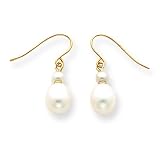14k Pearl Drop Wire Earrings