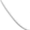 14k White Gold .7mm Baby Box Chain Necklace - 16"
