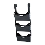Rubbermaid 18543 Ultra hot file three-pocket wall file set with hangers, letter size, black