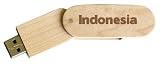 Engraved Wooden USB Flash Drive 8 GB with chain - Engraved name Indonesia