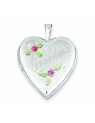 Genuine 14K White Gold 20mm White Gold Enamel Flowers Grandma Heart Locket 2 Grams Of Gold 100% Satisfaction Guaranteed.