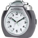 Acctim 13977 Superbell Alarm Clock, Titanium