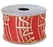Music Staff Ribbon Christmas Tree Ornament (Red) - 12 Pack