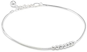 VINANI brand Germany 925 Sterling Silver Anklet Beads Close Up FCU