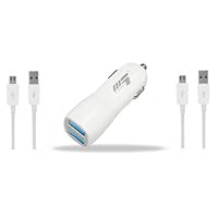 X5 Mobile Fast Dual USB Car Charger 2.1Amps / 10W + 2 Micro USB Cables for Samsung Galaxy S2 S3 S4 And HTC Motorola Google And Android Phones