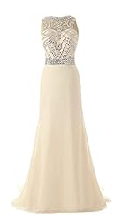 Chiffon Crystals Crystal Beaded Evening Dress/Bridesmaid Dress/Prom Dress/Party Dress 