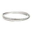 Sterling Silver 4mm Double Twisted and Classic Bangle Bracelet