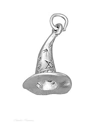 Sterling Silver Halloween Wizard Hat Charm