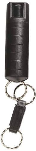 SABRE RED Pepper Spray - Police Strength - Compact, Black Case & Quick Release Key Ring (Max Protection - 25 shots, up to 5x's more)