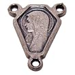 Sacred Heart with Mary Center piece - Pewter (1.1 cm-0.4")