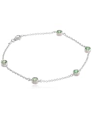 Sterling Silver Bezel-Set Gemstone "Color by Yard" Bracelet, 7" or 8"