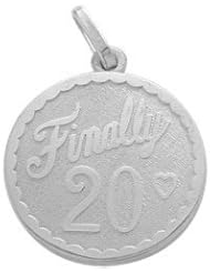 Sterling Silver Finally #20 Age Expression Pendant with chain