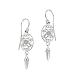 Sterling Silver Emerald Celtic Oval Drop Earrings