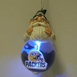 Green Bay Packers Light Up Snow Globe Gnome Ornament (Quantity of 1)