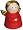 engelfigur.com - CIM Pappmache Deko Figur Engel rot h:20 cm