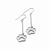 Paw Print Drop Earrings Sterling Silver Paws for Dog Lovers and Cat Lovers by Ashley & Co. Paw Print Jewelry