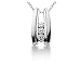 0.30CTW Bar Set Diamond Three Stone Pendant in 14k White Gold