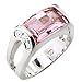 Checkerboard Cut Pink Tourmaline Ring with Accent Stones (6)