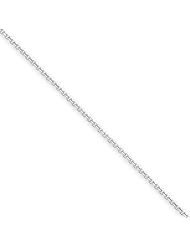 14k White Gold 24in .65mm D/C Round Open Link Cable Necklace Chain