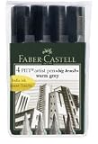 Review Faber-Castell  / Pitt Artist's Big Brush 4pc Pen Set Warm Greys - New