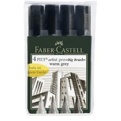Pitt Artist's Big Brush 4pc Pen Set Warm Greys - New