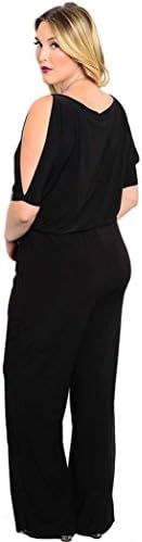 Shop the Trends Women's Plus Size Dolman Sleeve Jumpsuit 3X-Large Black V-Neck