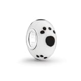Bling Jewelry Murano Glass Animal Dog Paw Print 925 Silver Bead Fits Pandora
