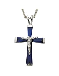 .925 Sterling Silver SeptemberCrucifix Pendant on 18" Chain Necklace Birthstone Jewelry Birthstone Crucifix Pendant Necklaces Gift Boxed w/Chain Necklace 18" (Including Lobster Claw) Gift Boxed
