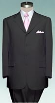 Men's 4 (four) button Single breasted BLACK Double Pleated Fully Lined Suit