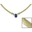 14K Yellow Gold Tanzanite and Diamond Necklace