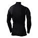 Men's Boys PowerLayer Compression Base Layer Top Long Sleeve Thermal Under Shirt - Mock Neck