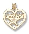 Dallas Stars Logo Heart Charm -14K/10K, Stainless Steel or Gold Plated