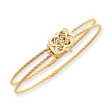 14k Double Cable Slide Bracelet - 7 in.