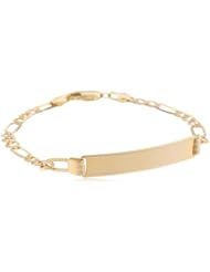 14k Gold 4.5mm Womens ID Bracelet, 7"