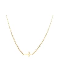 Dogeared Whispers Sideways Cross Necklace 18"