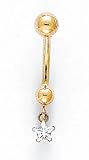 14K Belly Ring CZ Star - ES-1198