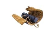 Lapis colored leather euro style jewelry roll by Wolf Designs