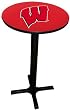 Wisconsin Badgers Pub Table with Black Commercial Base