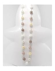 Japanese silk cord Mother of Pearls Dyed Necklace In Zinc