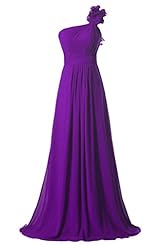 Chiffon One Shoulder Evening Dress/Bridesmaid Dress/Prom Dress/Party Dress/Wedding Dress 