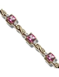 .08 ct8-6X6 Checker Cut Mystic Pink Yellow Bracelet