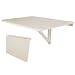 Wall-mounted Drop-leaf Table, Folding Dining Table Desk, Solid Wood Table, 75x60cm, Color: White, FWT01-W