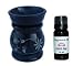 Black Flower Aromatherapy Oil Burner Diffuser with French Pear Fragrance Oil