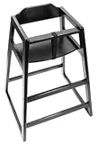 Black Restaurant Wood High Chair Stacking - Unassembled