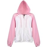 Girls Color Block Zip Front Hooded Sweatshirt