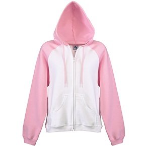 Girls Color Block Zip Front Hooded Sweatshirt