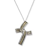 Two-Tone, Completion Cross Necklace in Silver & Gold