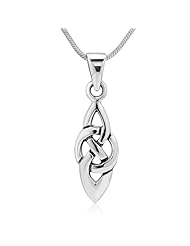 925 Sterling Silver Celtic Knot Deisgn Pendant with Sterling Silver Necklace Chain 18 Jewelry for Women - Nickel Free