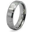 Notched Beveled Edge Titanium Ring (Sizes 7-13)